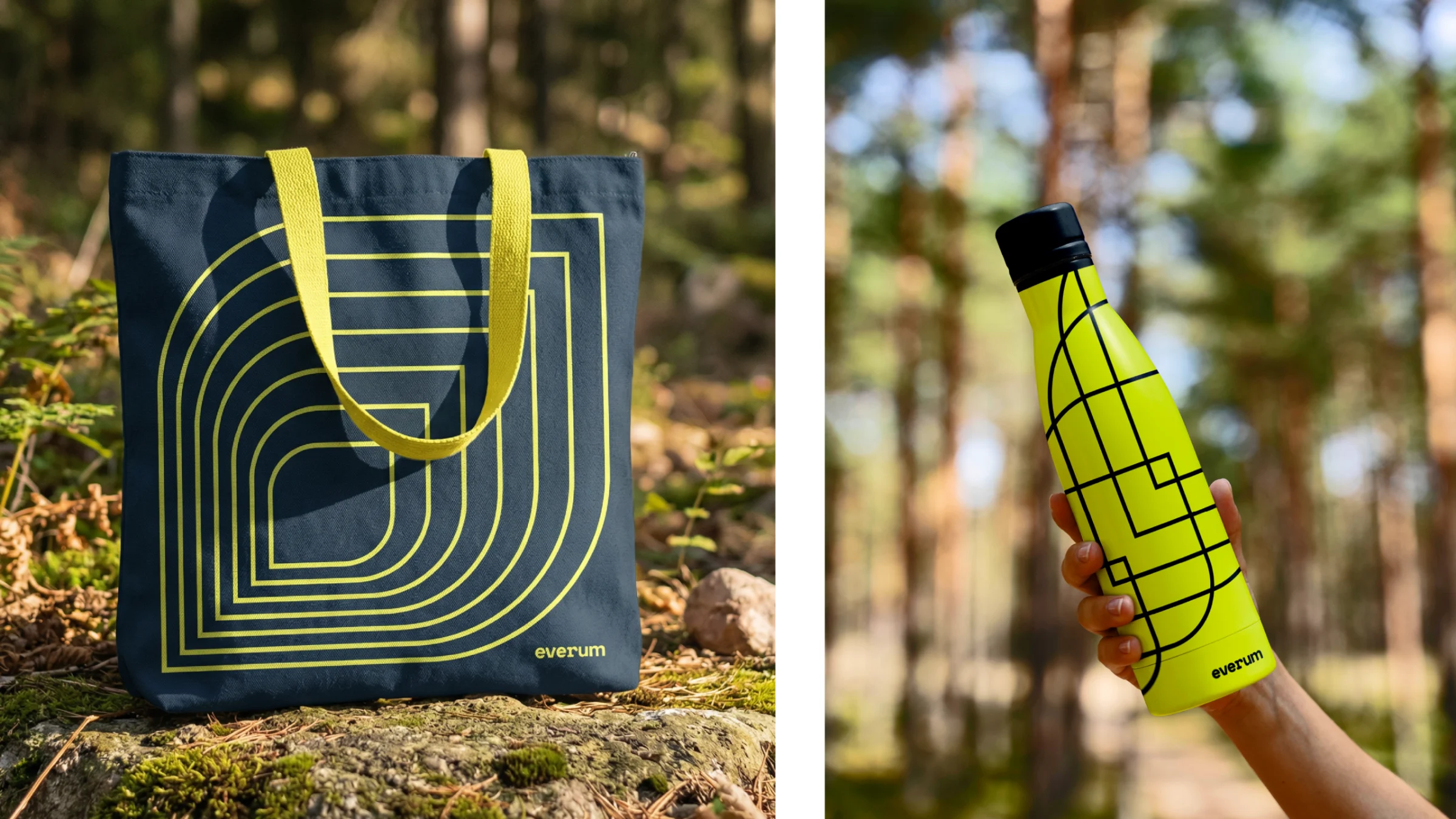 Everum – tote bag y botella con la identidad