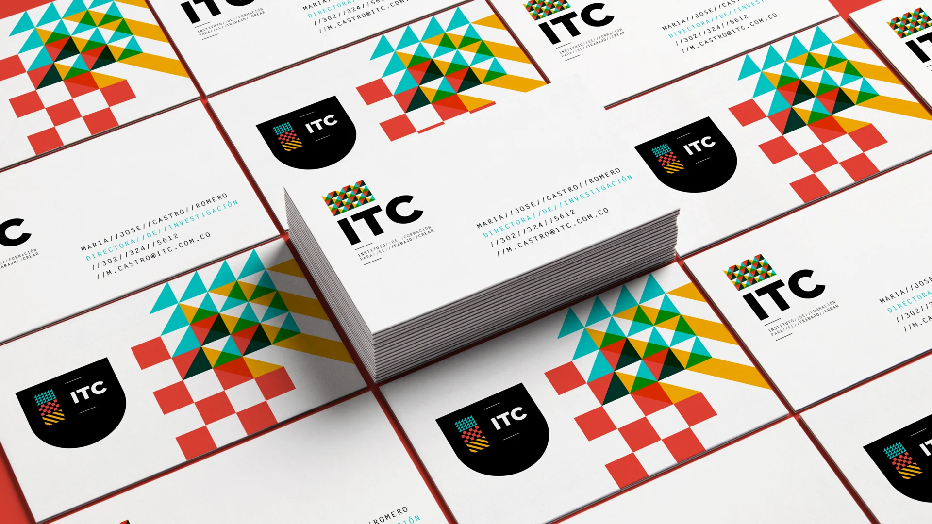 ITC – tarjetas de presentación con el patrón gráfico