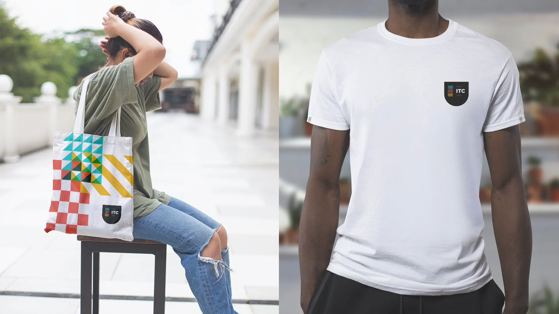 ITC – tote bag y camiseta con la identidad