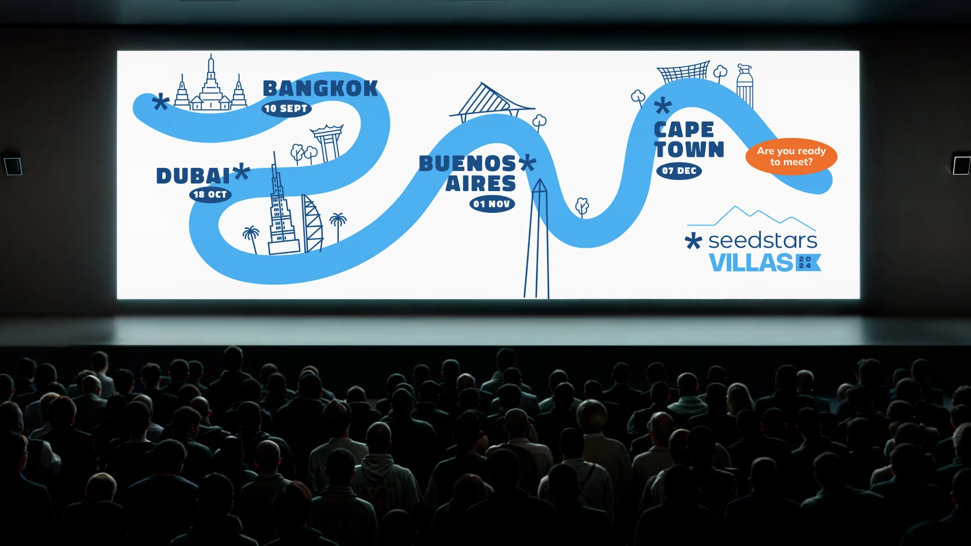 Villas Seedstars – pantalla gigante en el evento