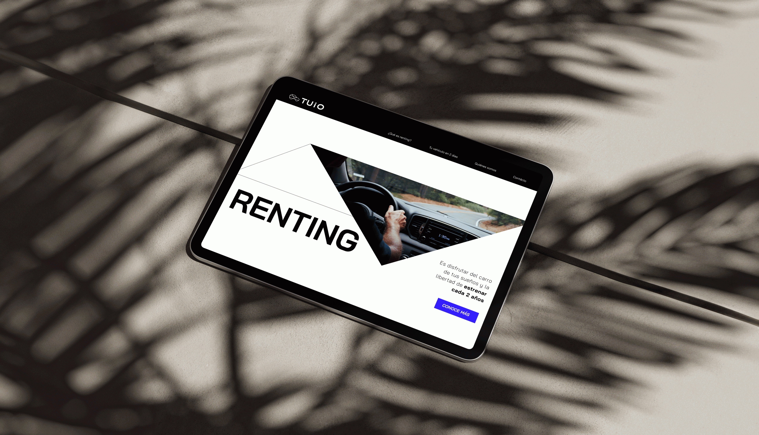 Tuio – sitio web de renting en tablet (animación)